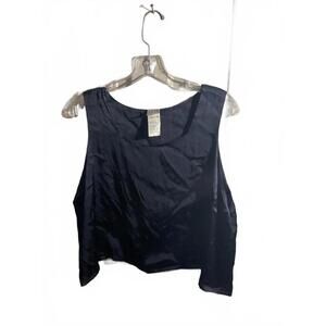 Lilith Women's Navy Satin Lagenlook Top - Size L